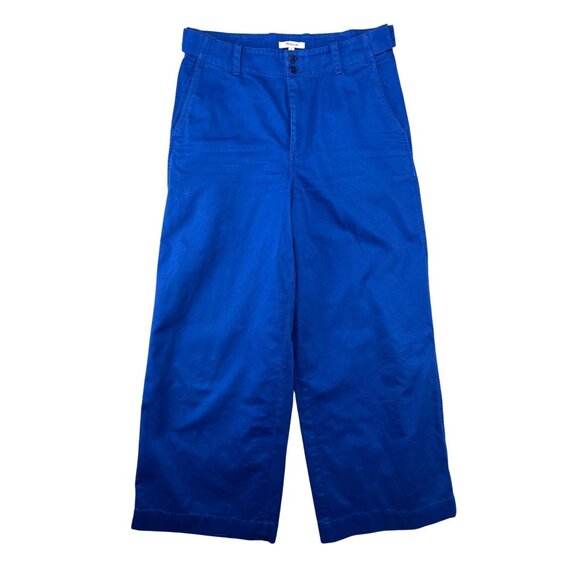 Madewell Womens Coloriche Blue High-Waisted Wide-Leg Linen Blend Pants Size 8 - Picture 3 of 15